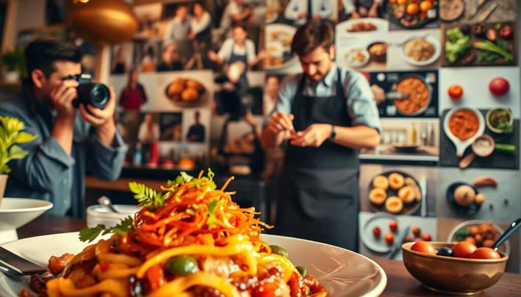 Tipos de conteúdo criados por influenciadores de culinária