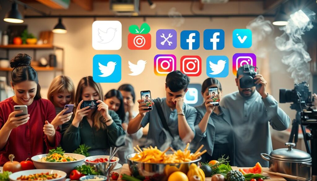 redes sociais e influenciadores digitais de comida