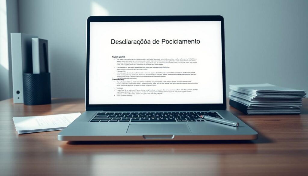 validação de declaração de posicionamento